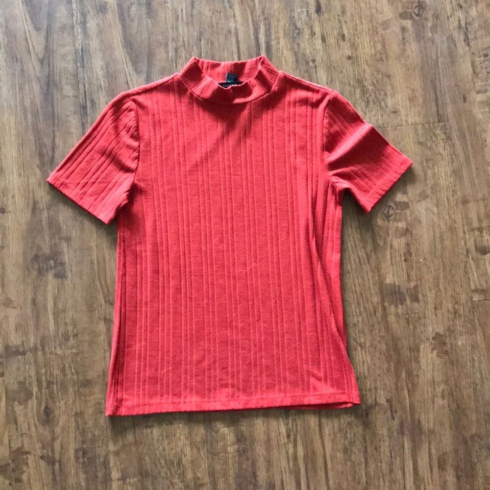 mock neck short sleeve tops